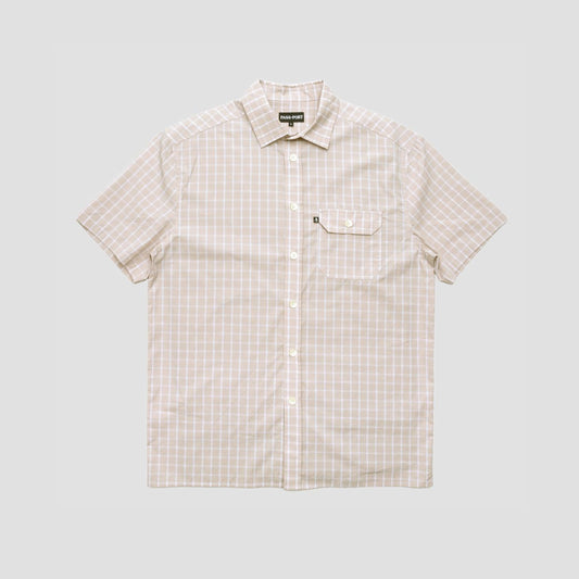 Passport Workers Check Shirt Shortsleeve Cream