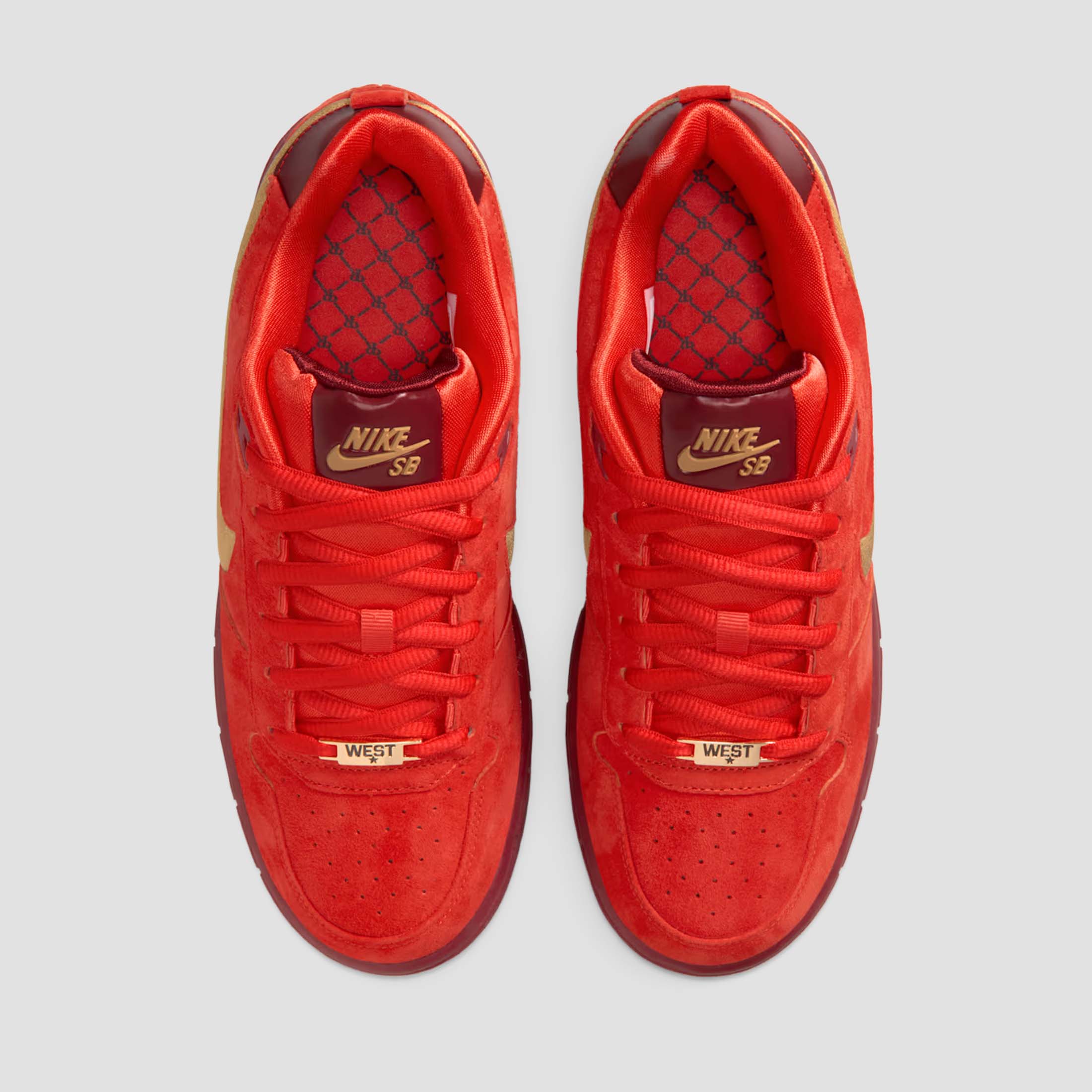 Nike SB Paul Rodriguez Zoom Air Low Skate Shoes Habanero Red / Gold /  Team Red