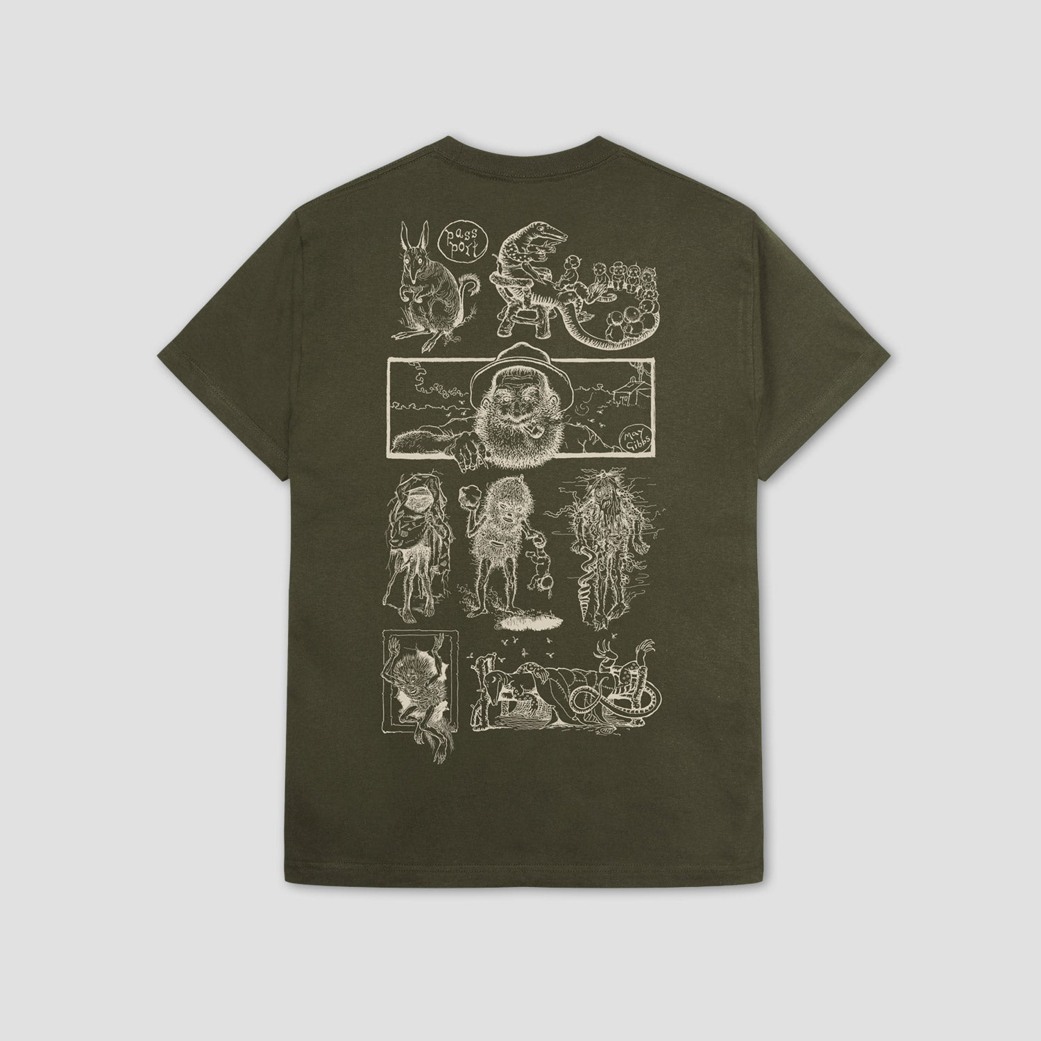 Passport Bush Greeting T-Shirt Olive