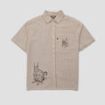 Load image into Gallery viewer, Passport Bush Greeting Workers Check Shortsleeve Shirt Tan
