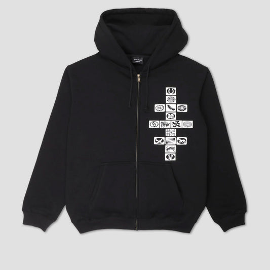 Passport Kollaasi Zip Hoodie Black