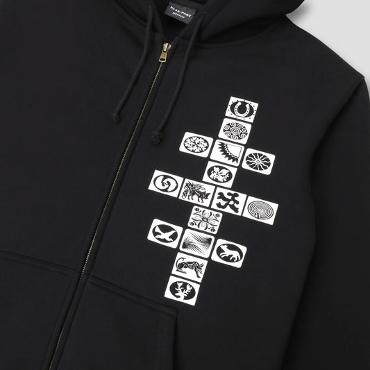 Passport Kollaasi Zip Hoodie Black