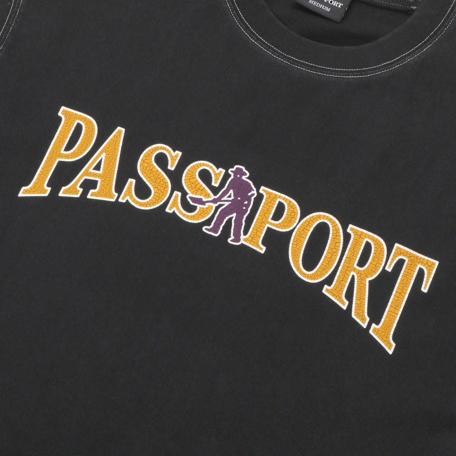 Passport Official Contrast T-Shirt Washed Black
