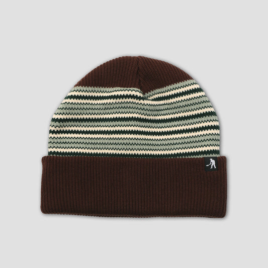 Passport Striped Organic Knit Beanie Choc