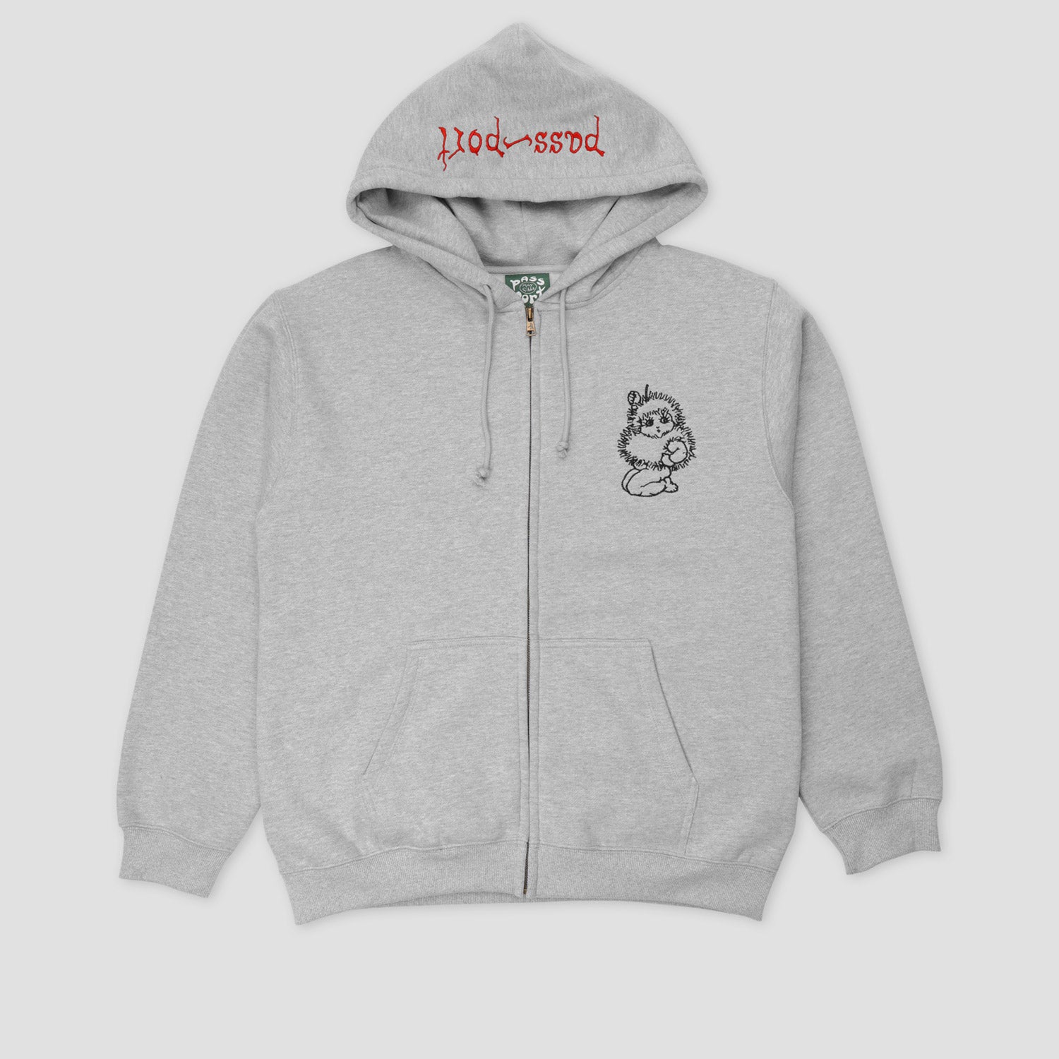 Passport Webbed Bed Zip Hoodie Ash