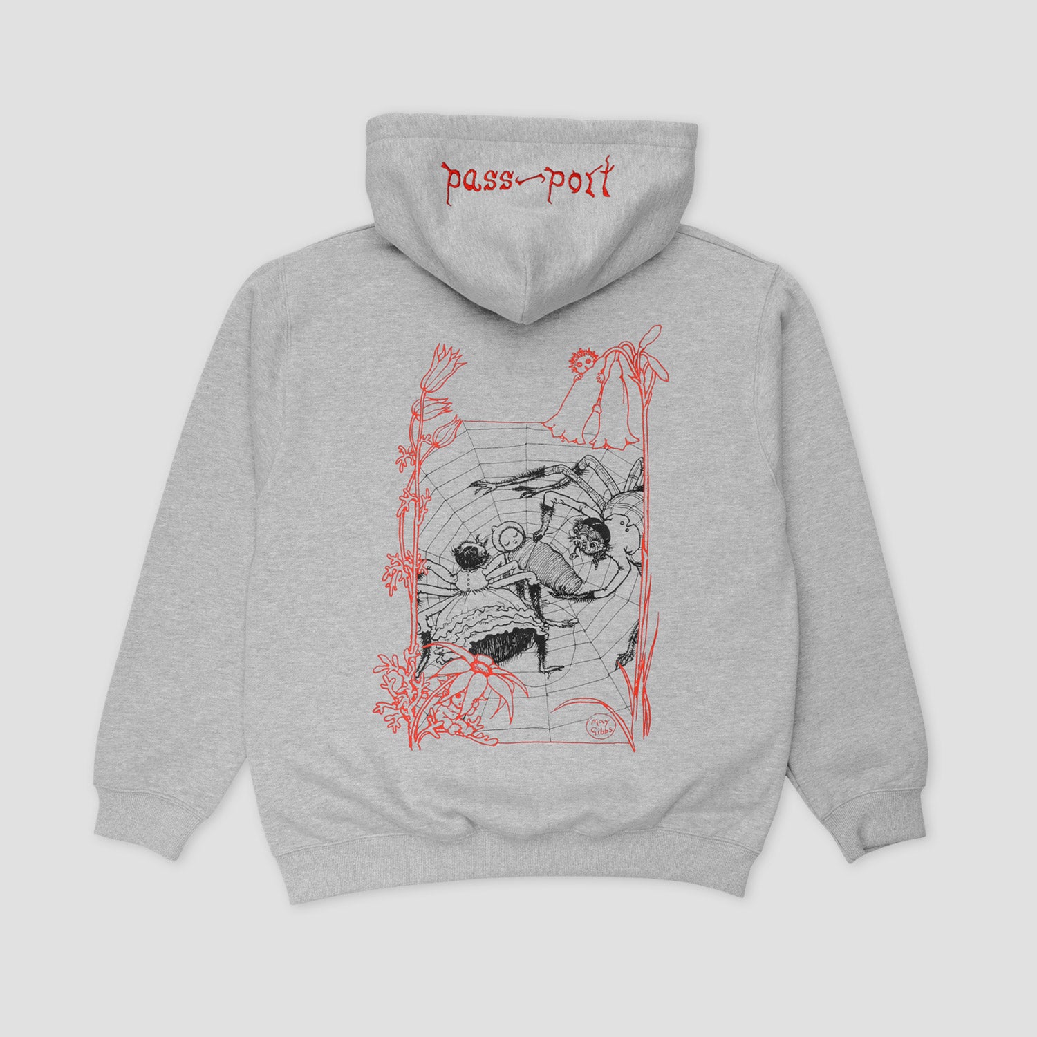 Passport Webbed Bed Zip Hoodie Ash