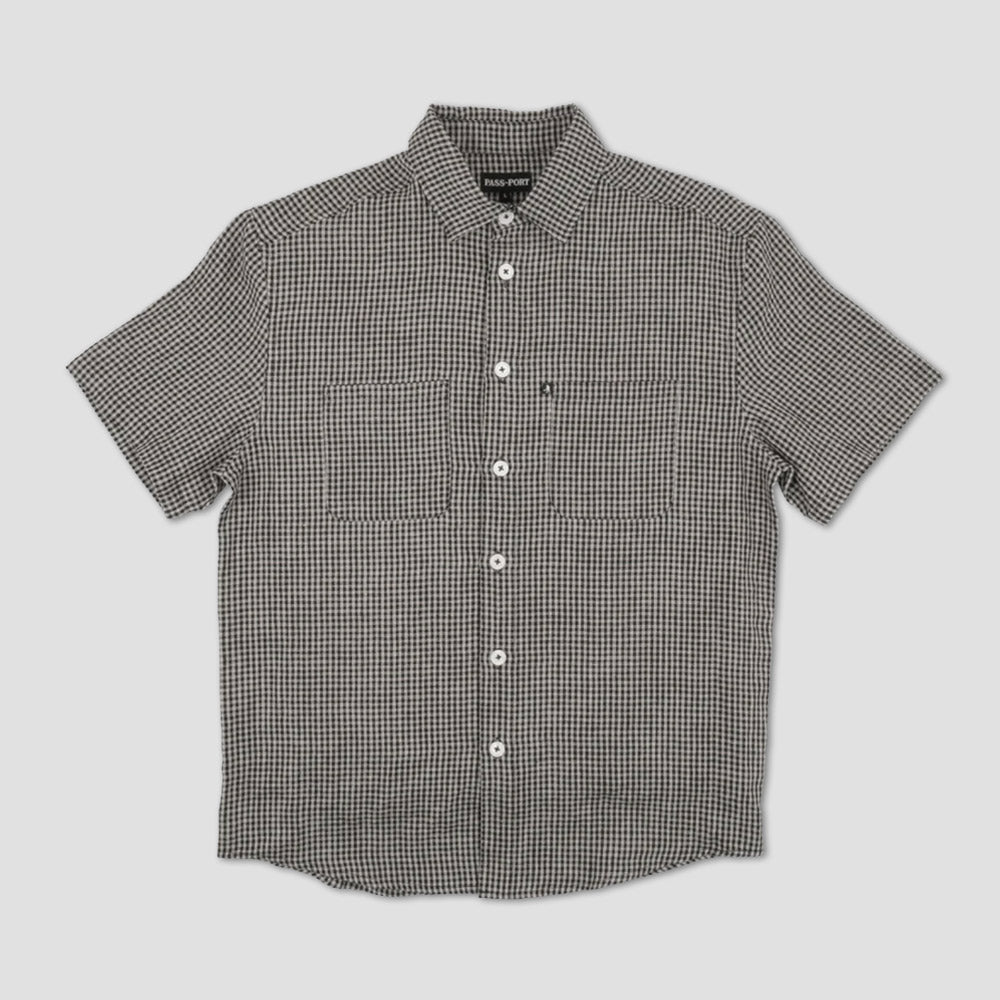 Passport Workers Check Shortsleeve Shirt Black