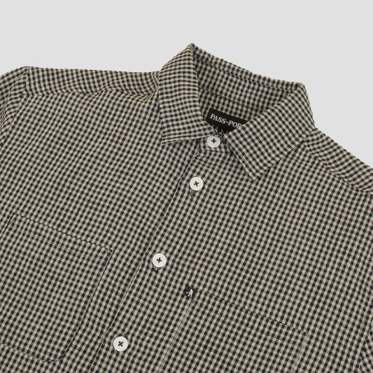 Passport Workers Check Shortsleeve Shirt Black