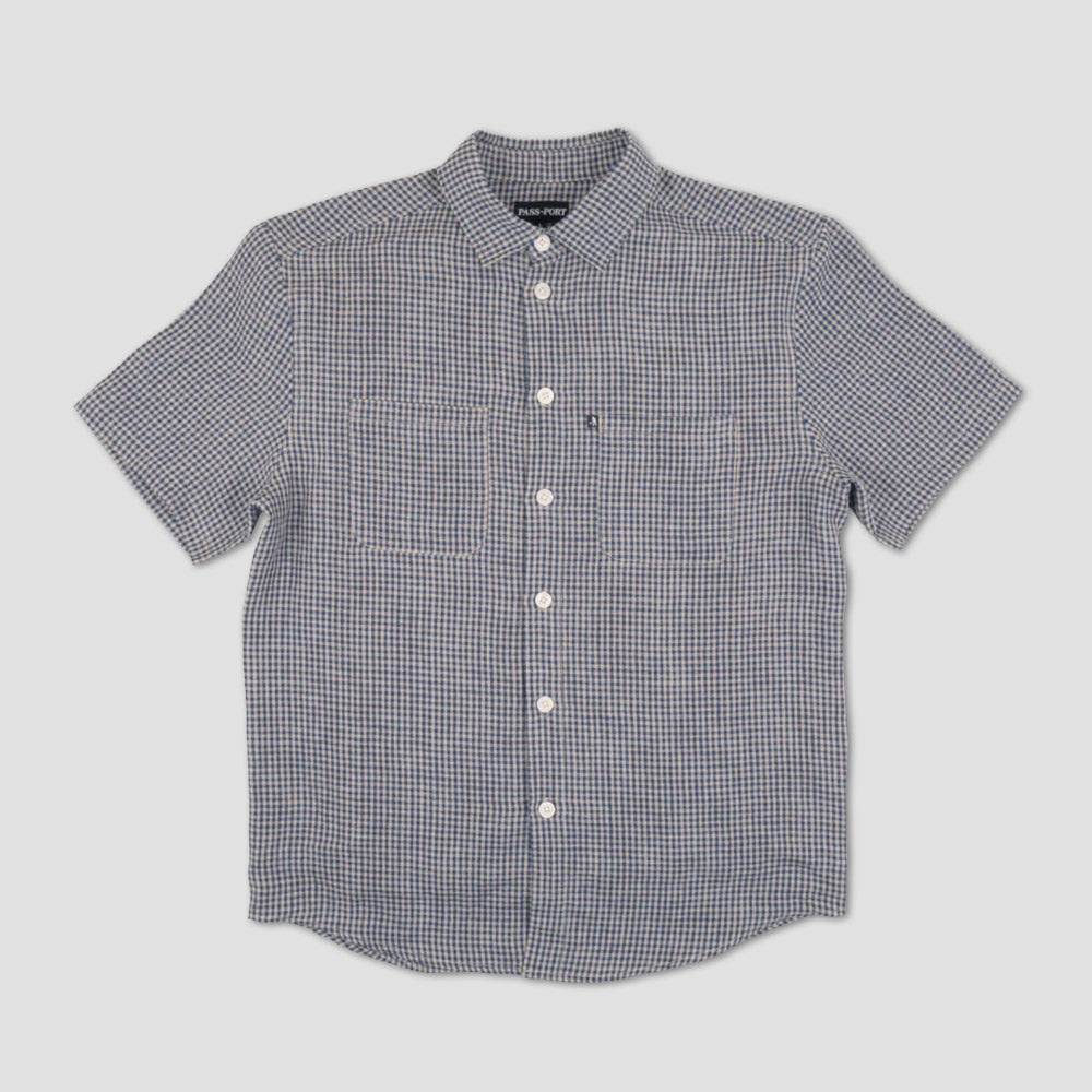 Passport Workers Check Shortsleeve Shirt Navy