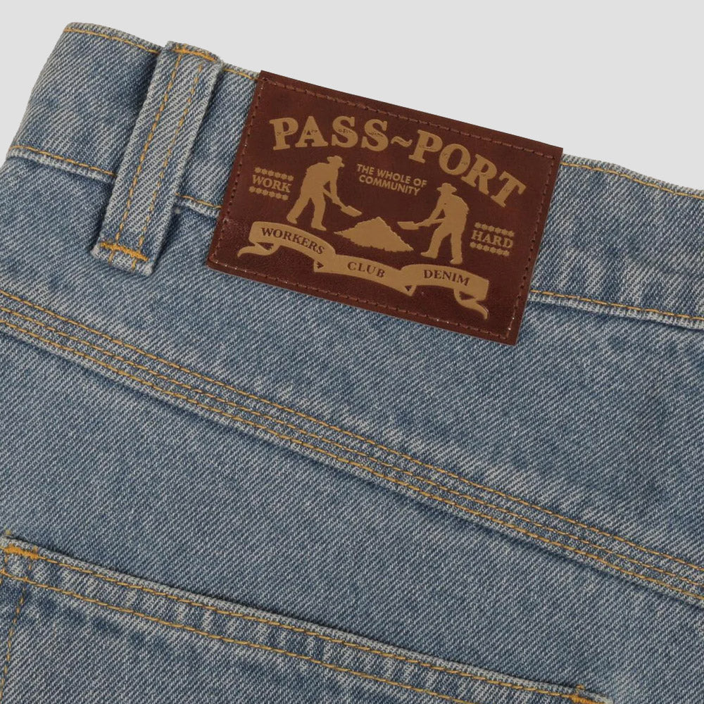 Passport Workers Club Jean Washed Light Blue