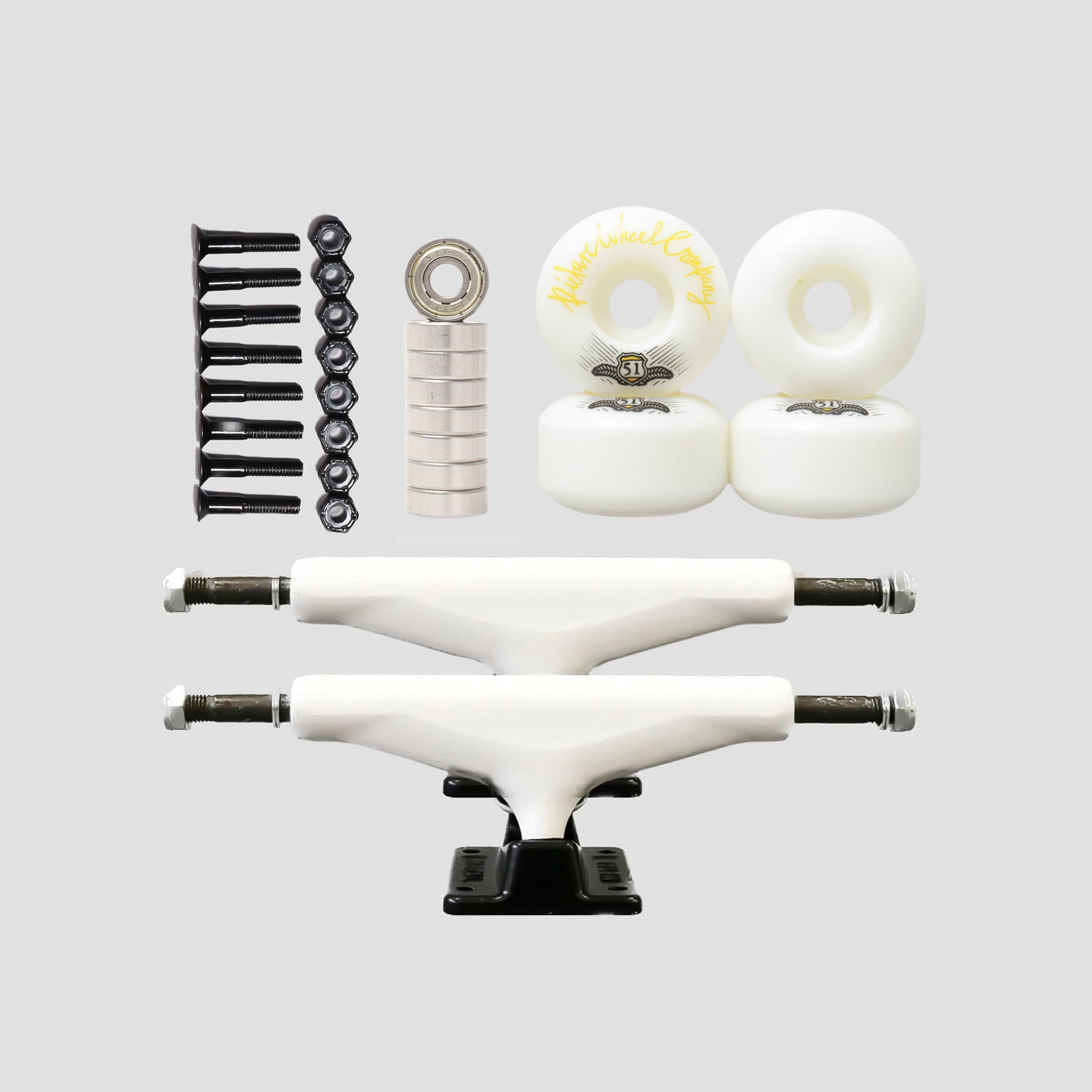 Picture Wheel Company White/Black Undercarriage Kit 5.25" (7.75"- 8.25")