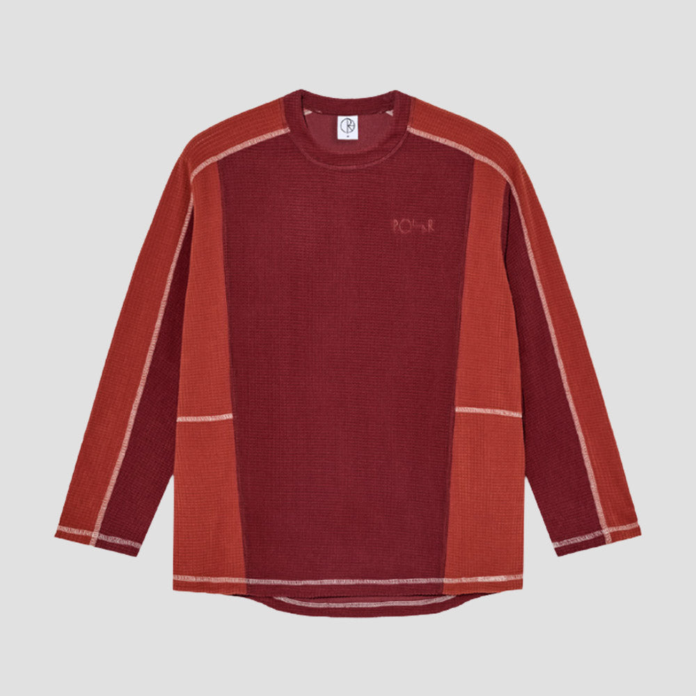 Polar Grid Fleece Sweater Red / Orange