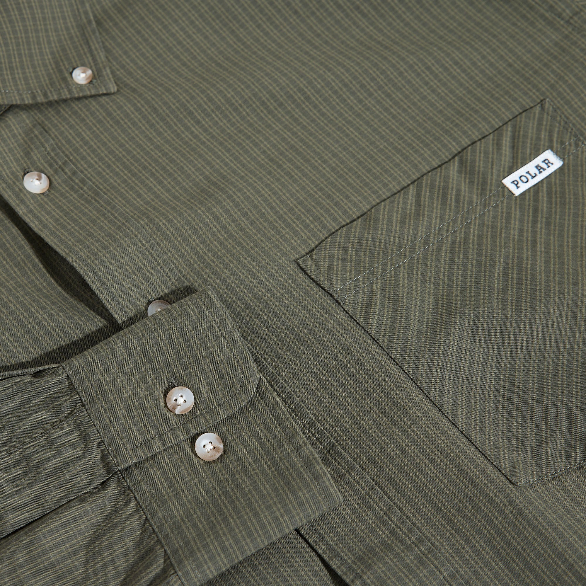 Polar Ben Longsleeve Shirt Army Green Check