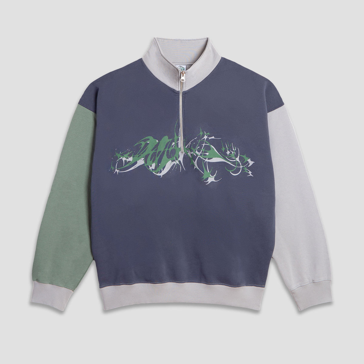 Polar Frankie Tribal Half Zip Sweatshirt Grey Blue / Silver