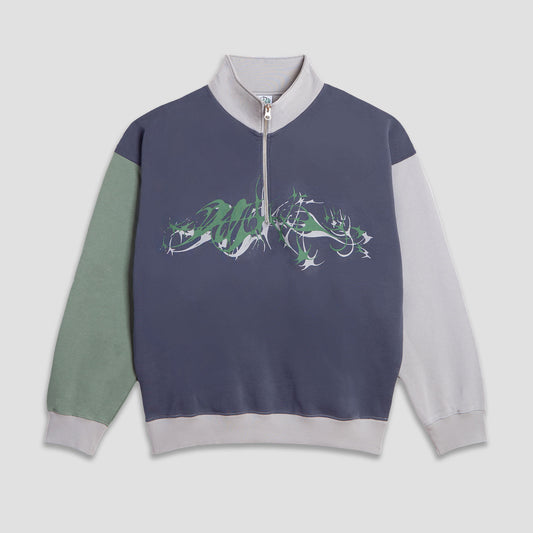 Polar Frankie Tribal Half Zip Sweatshirt Grey Blue / Silver