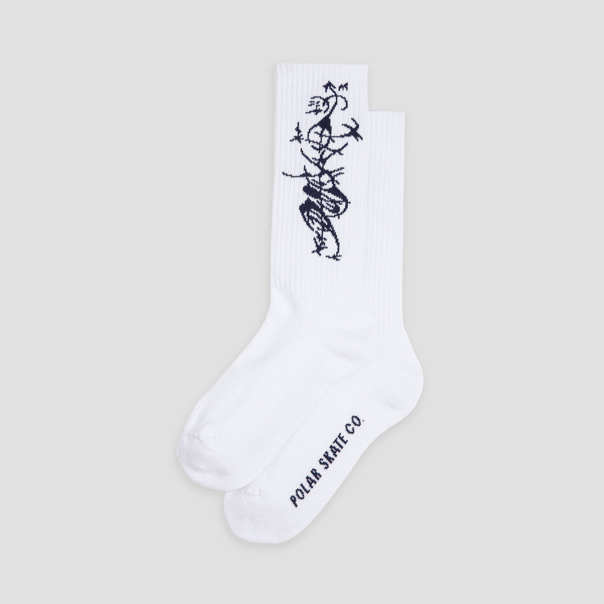 Polar Tribal Long Rib Socks White / Navy