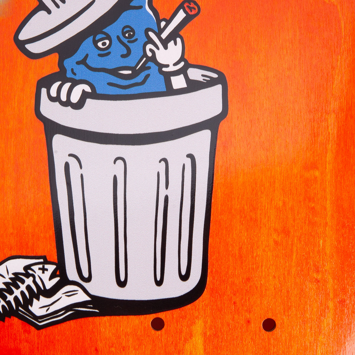Polar Eyeball Shape Emile Laurent Trash Can Skateboard Deck