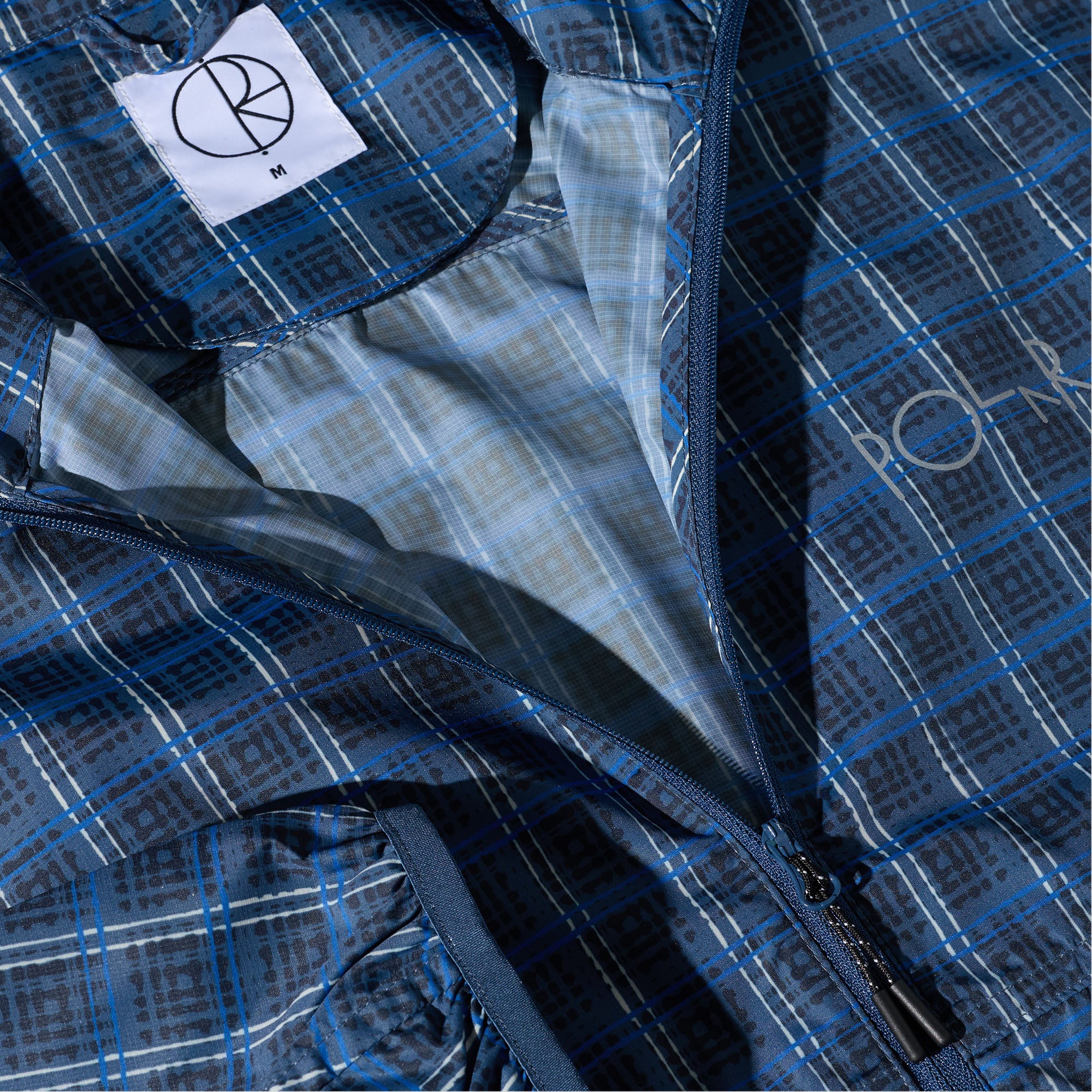 Polar Chase Light Shell Jacket Blue Check