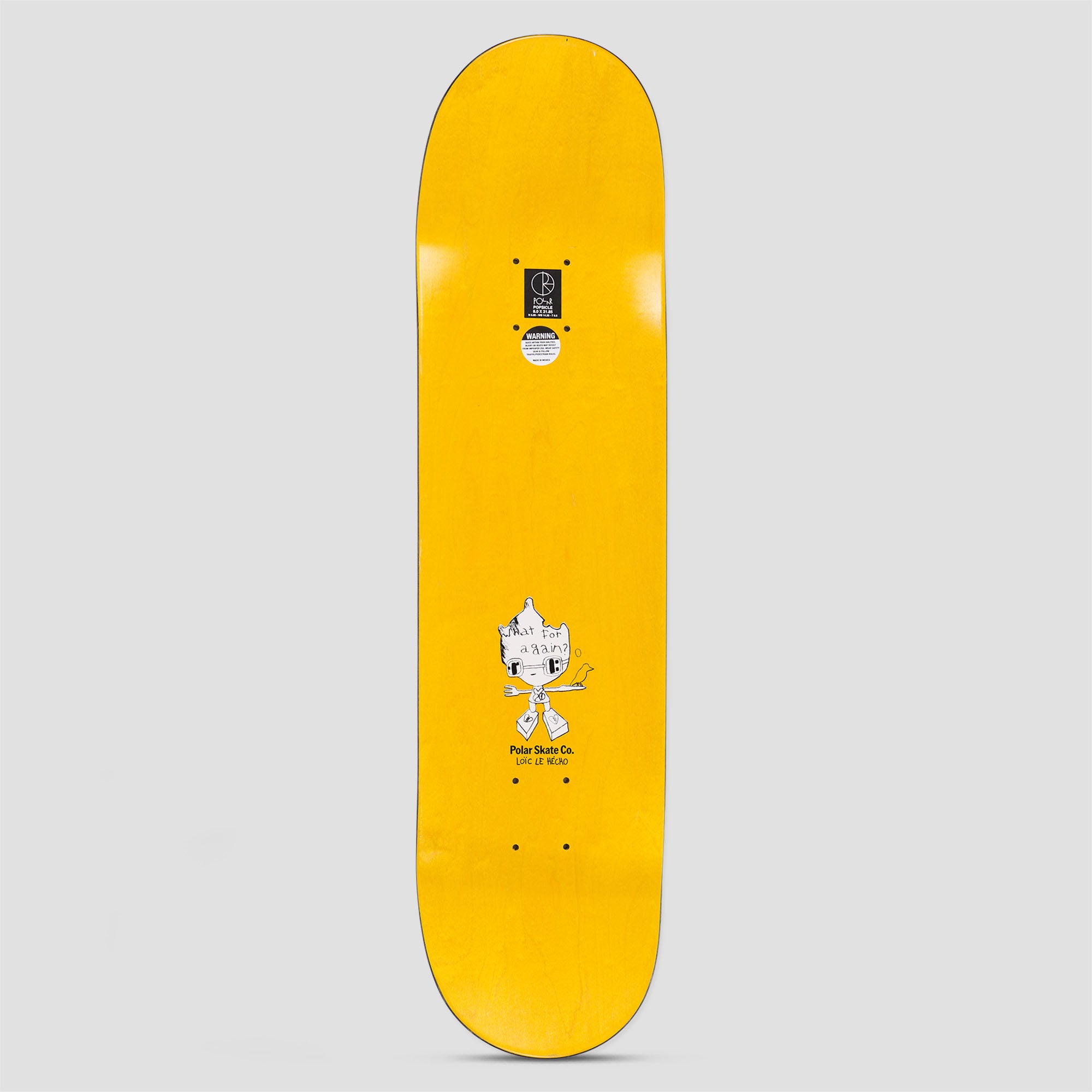 Polar 8.0 Oski I Think You Perfect Skateboard Deck Yellow