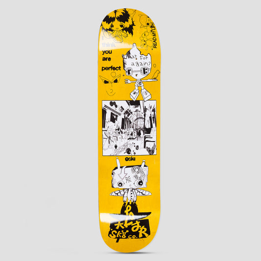 Polar 8.0 Oski I Think You Perfect Skateboard Deck Yellow