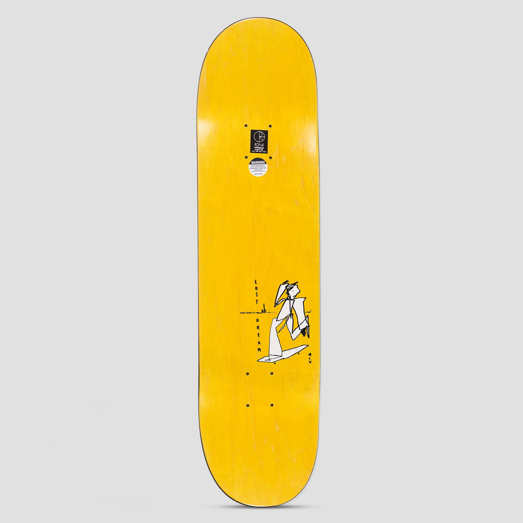Polar 8.25 Team / Alv Soul Portrait Skateboard Deck Grey