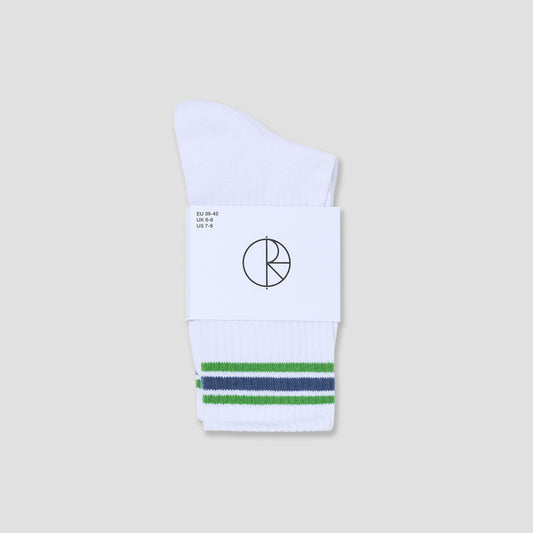 Polar Rib Socks Stripes White / Green / Blue