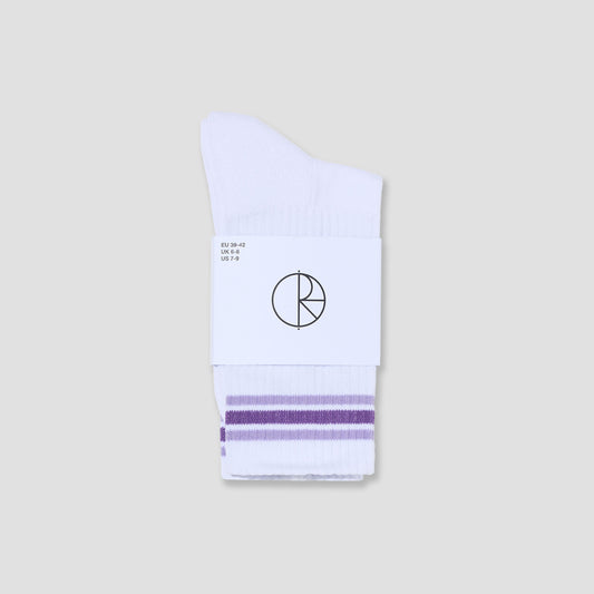 Polar Rib Socks Stripes White / Lavender
