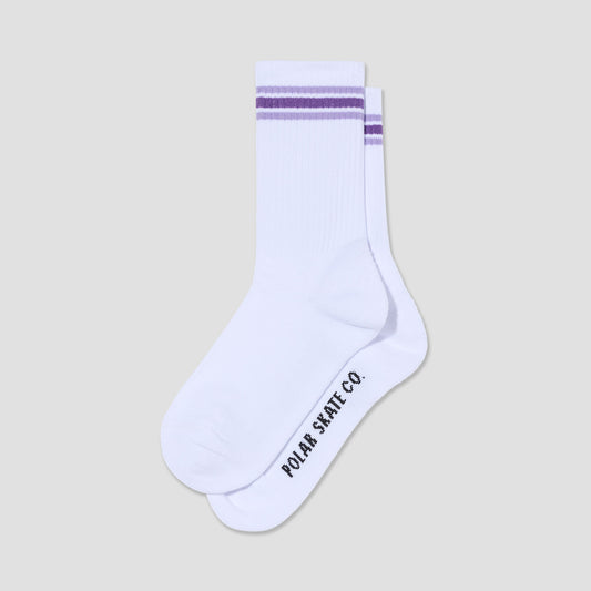Polar Rib Socks Stripes White / Lavender