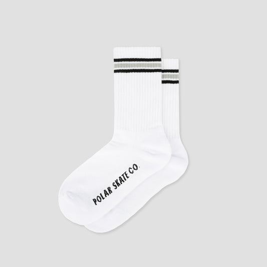 Polar Skate Co Rib Socks Stripe White / Black