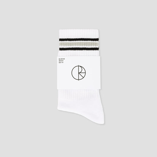 Polar Skate Co Rib Socks Stripe White / Black