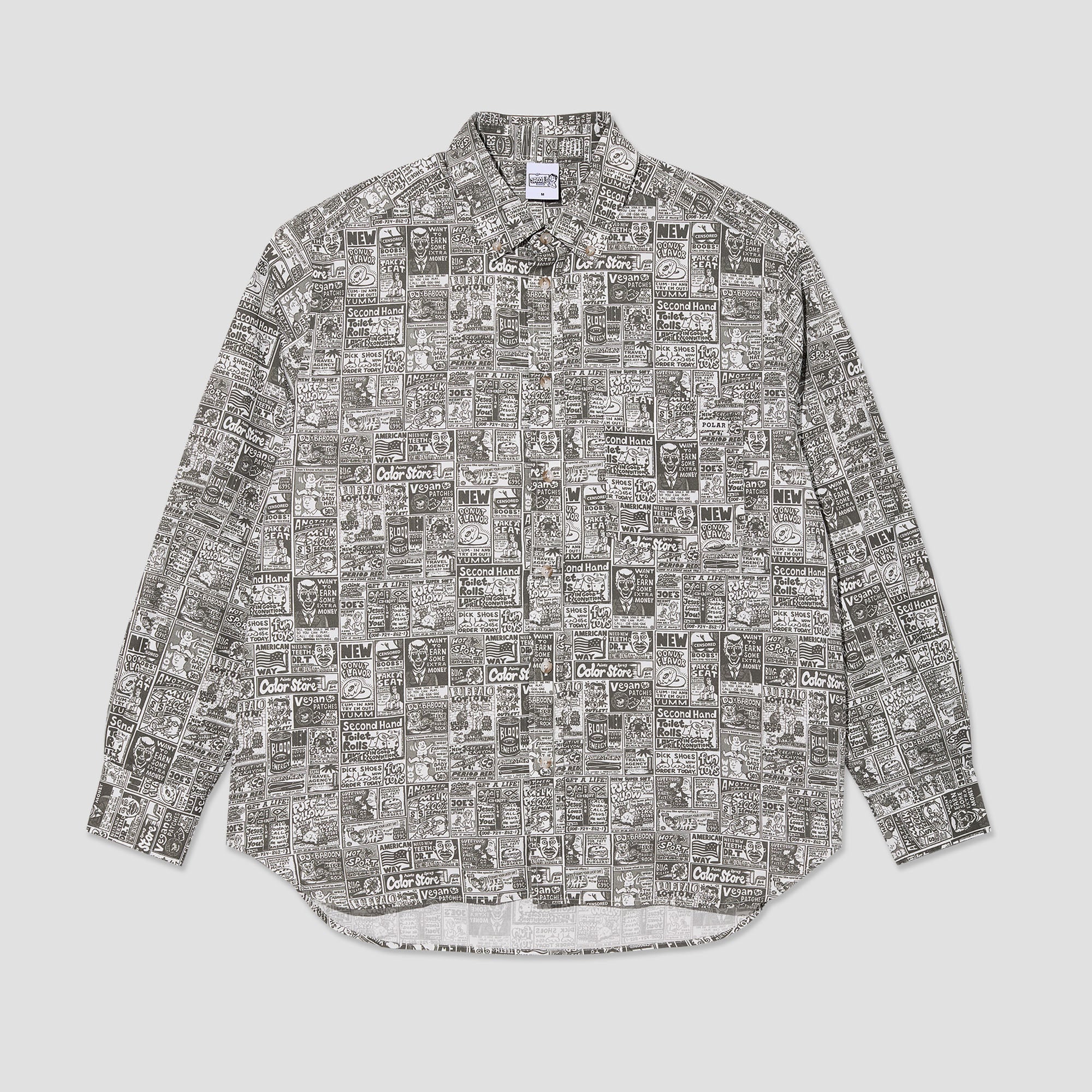 Polar Newspaper Ben Longsleeve Shirt Light Grey