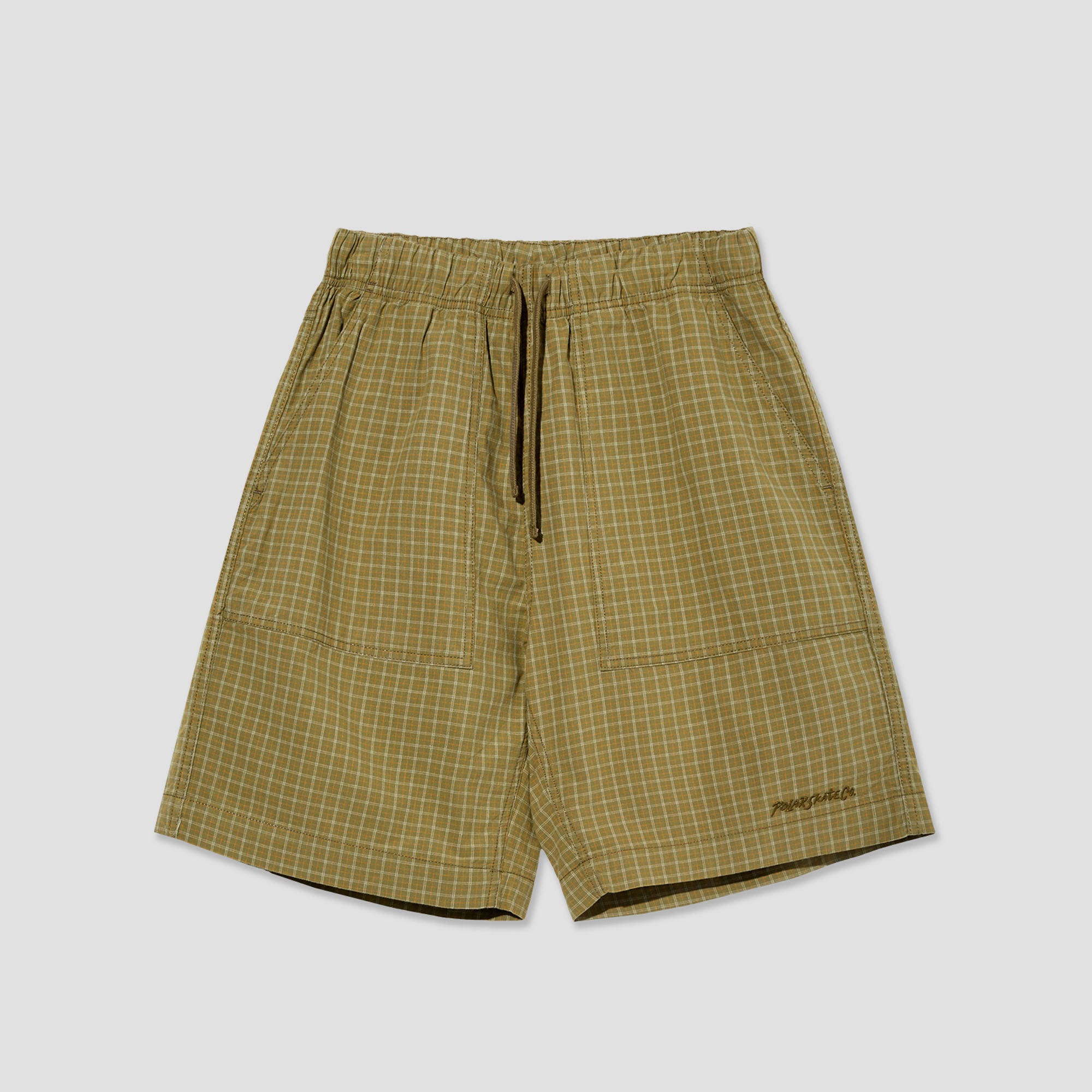Polar Cotton Hike Shorts Olive Check