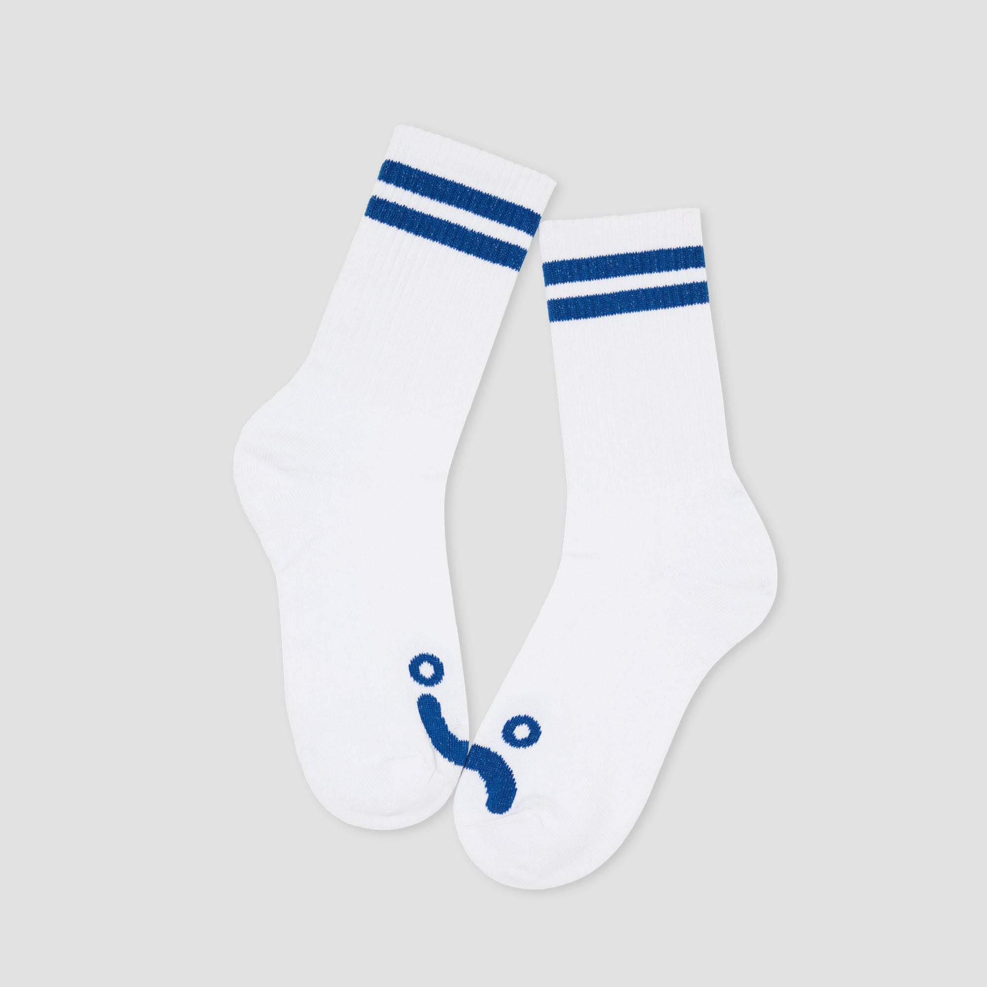 Polar Happy Sad Rib Socks White / Blue