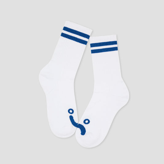 Polar Happy Sad Rib Socks White / Blue