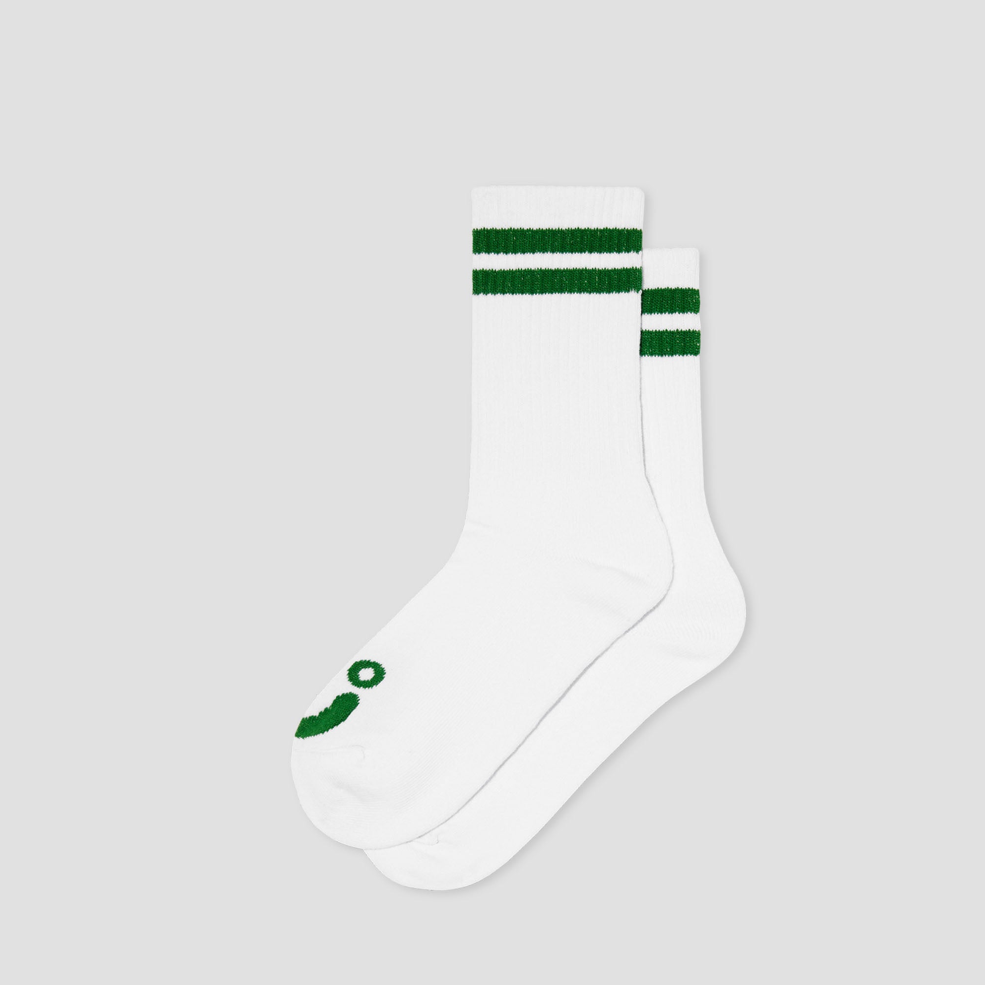Polar Happy Sad Rib Socks White / Green