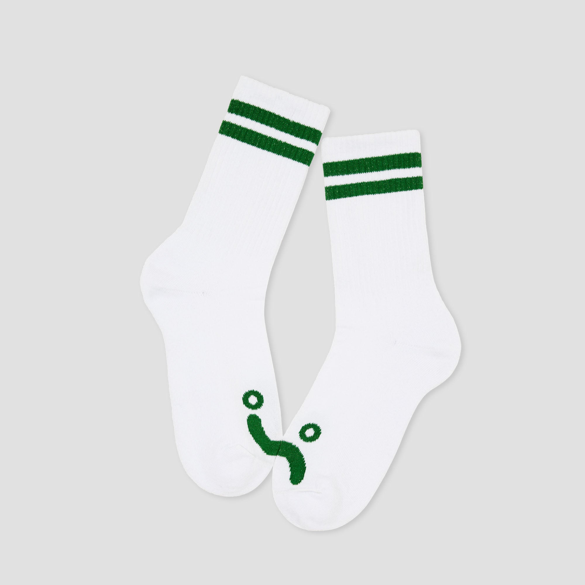 Polar Happy Sad Rib Socks White / Green