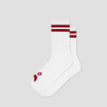 Load image into Gallery viewer, Polar Happy Sad Rib Socks White / Red

