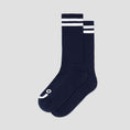 Load image into Gallery viewer, Polar Happy Sad Rib Socks Long Navy / White

