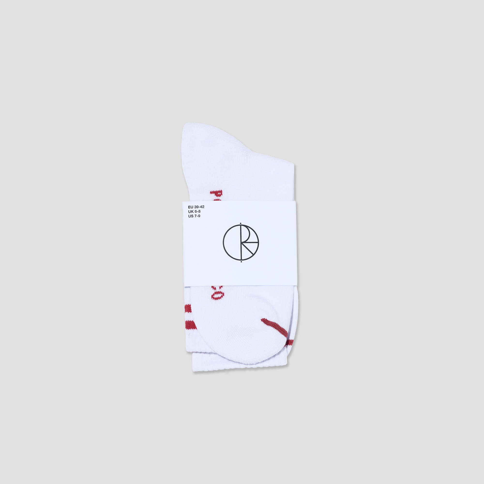 Polar Rib 2 Stripes Socks White / Cherry