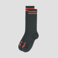 Load image into Gallery viewer, Polar Long Rib Happy Sad Socks Graphite / Orange
