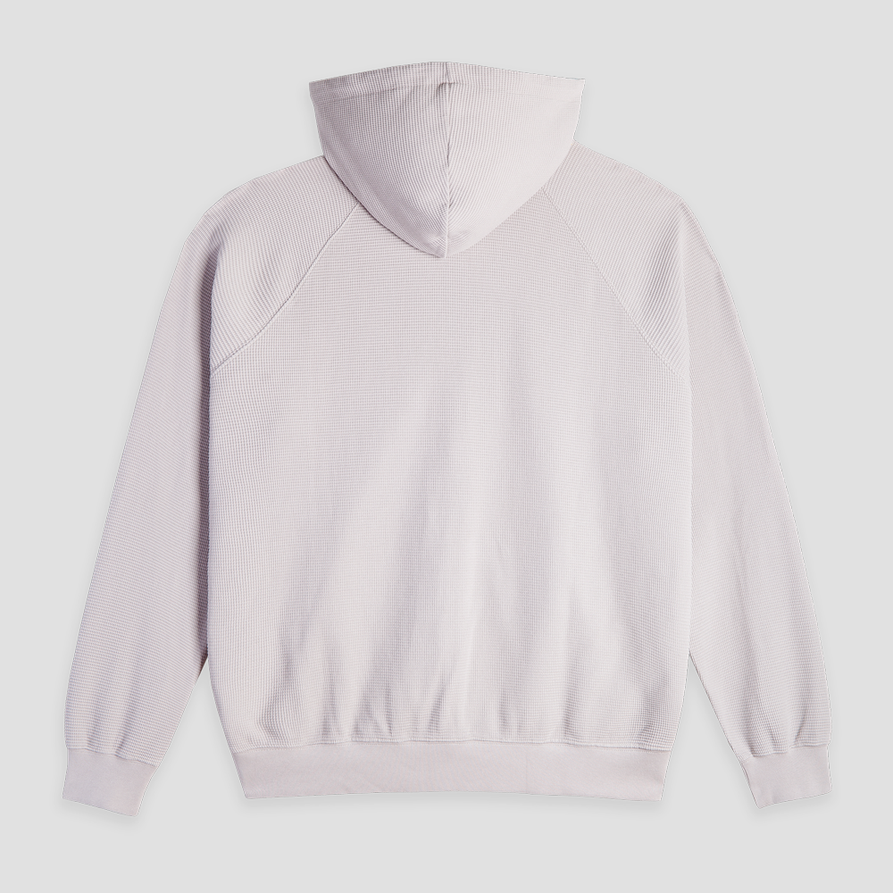 Polar Waffle Zip Hoodie Pale Taupe