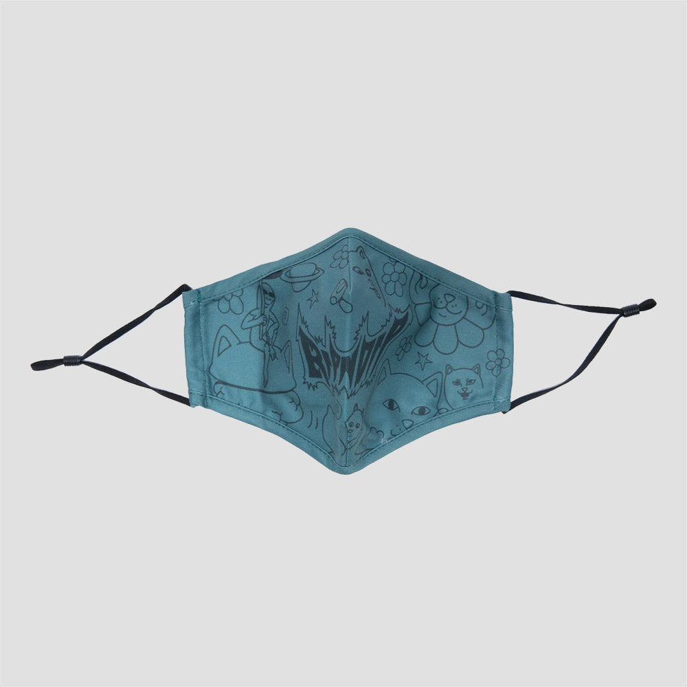RIPNDIP Scribble Face Mask Green