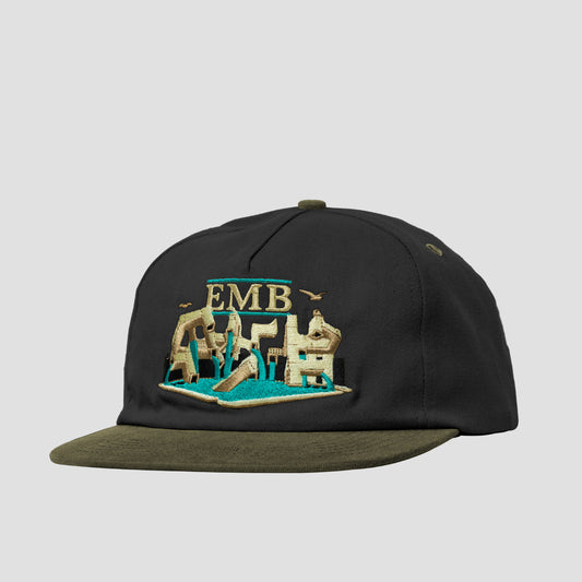 Real EMB 5P Snapack Cap Charcoal / Tan