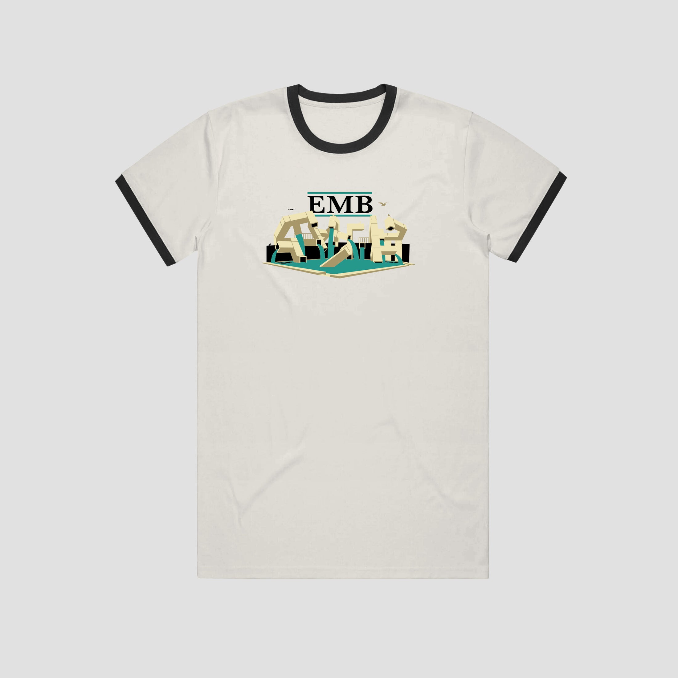 Real EMB Ringer T-Shirt Natural / Black