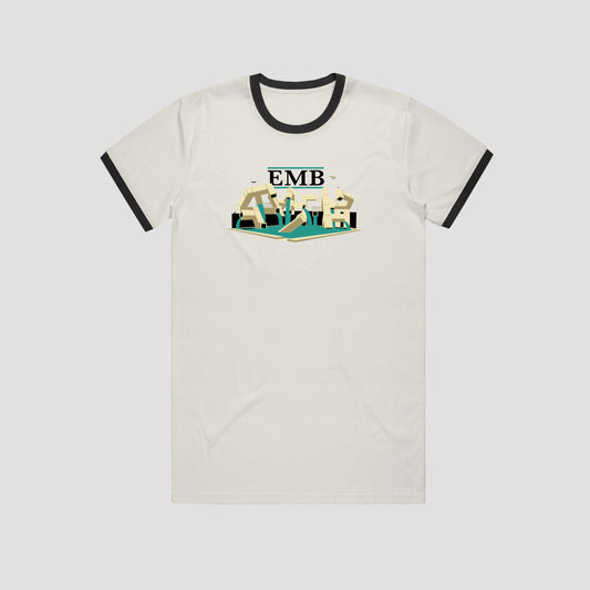 Real EMB Ringer T-Shirt Natural / Black