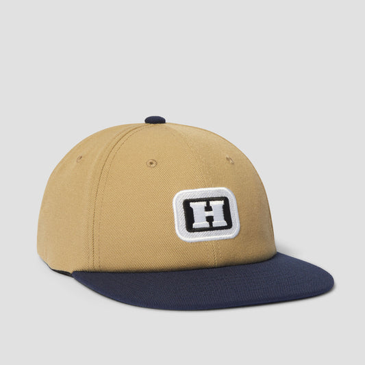 HUF Serif H 6 Panel Snapback Khaki