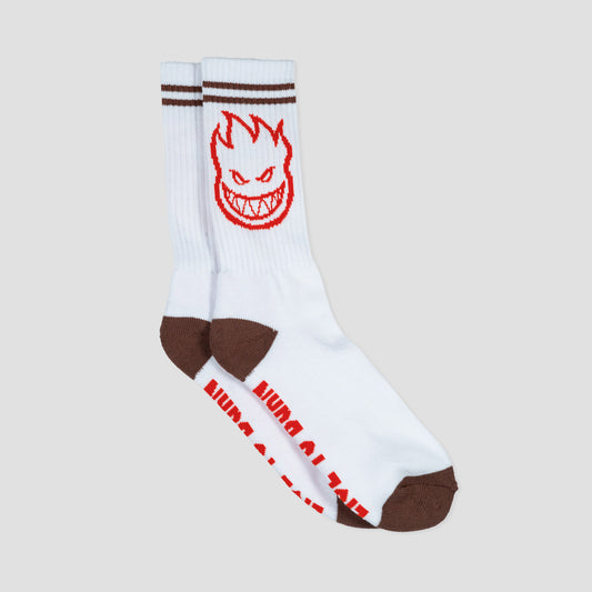 Spitfire Bighead Socks White / Burgundy / Red