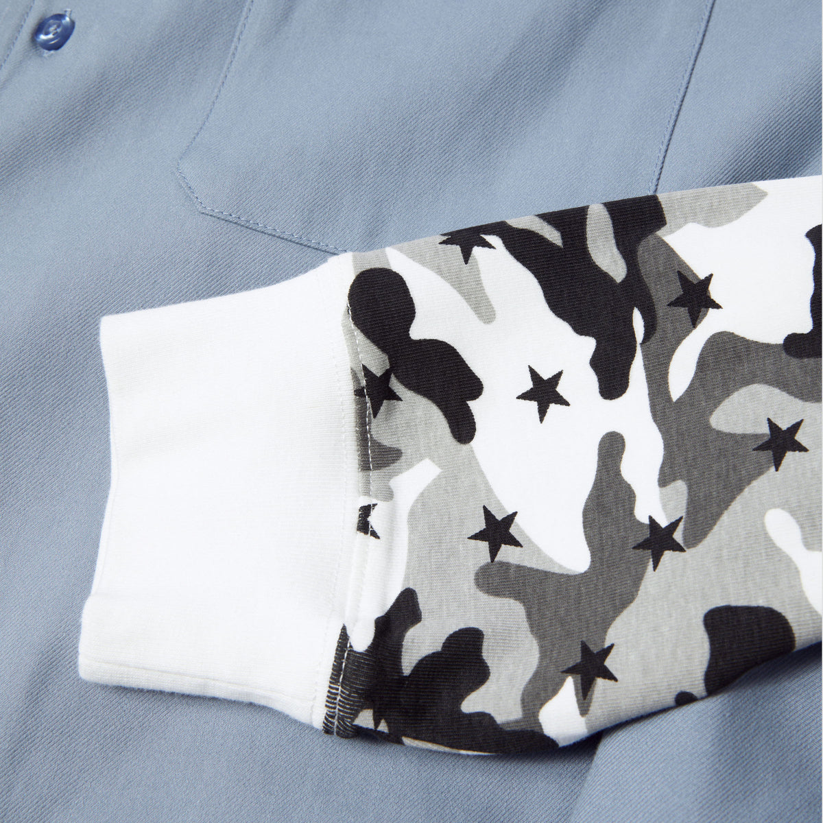 HUF Shadows Longsleeve Work Shirt Light Blue