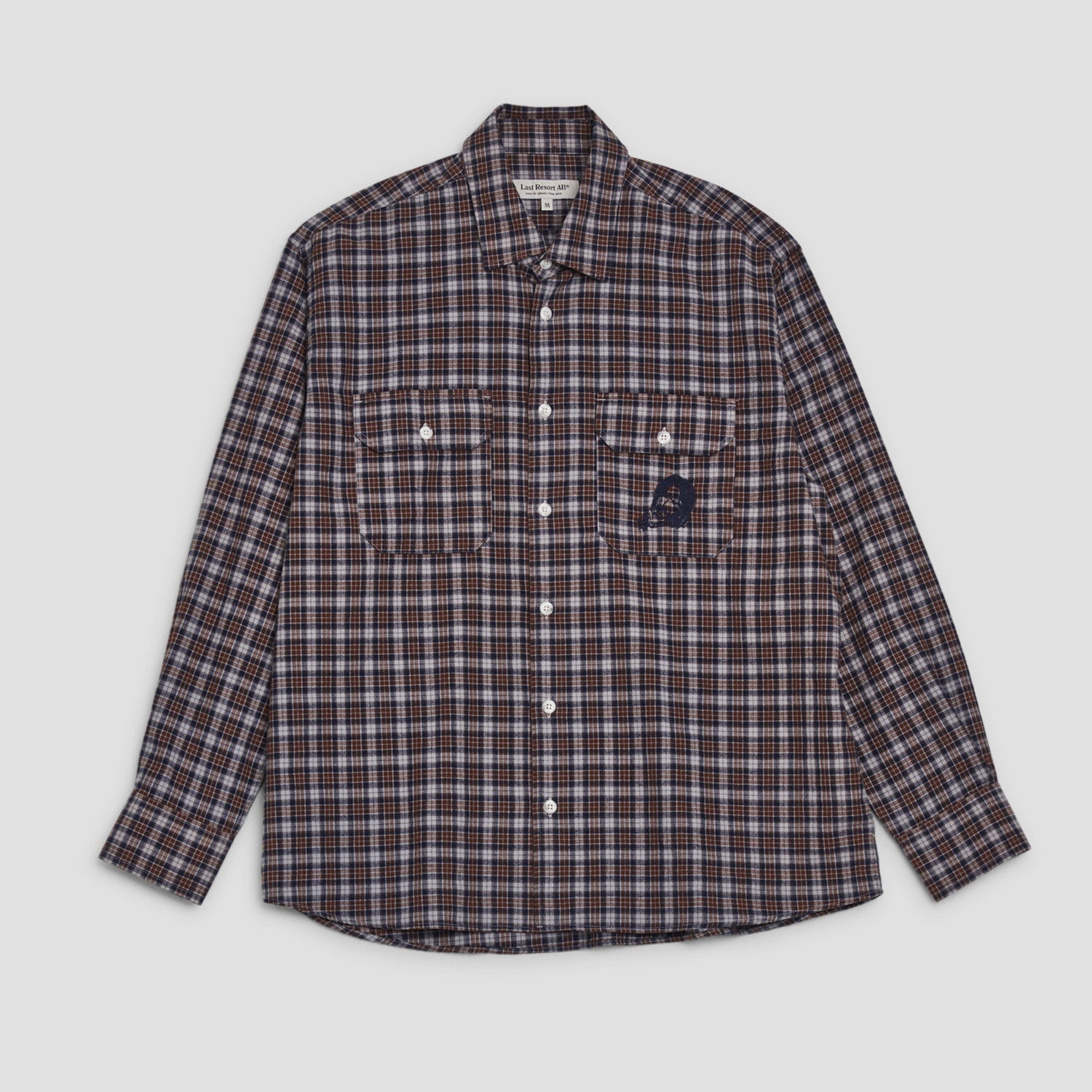 Last Resort AB SM001 Dane Flannel Shirt Grey / Brown