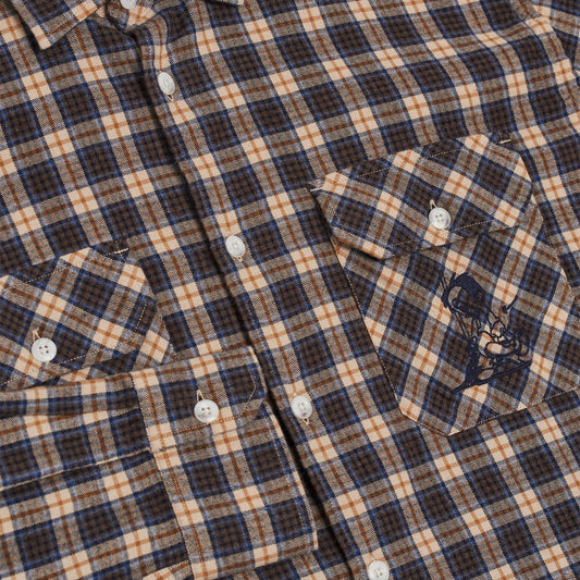 Last Resort AB SM001 Nick Flannel Shirt Vanilla / Brown